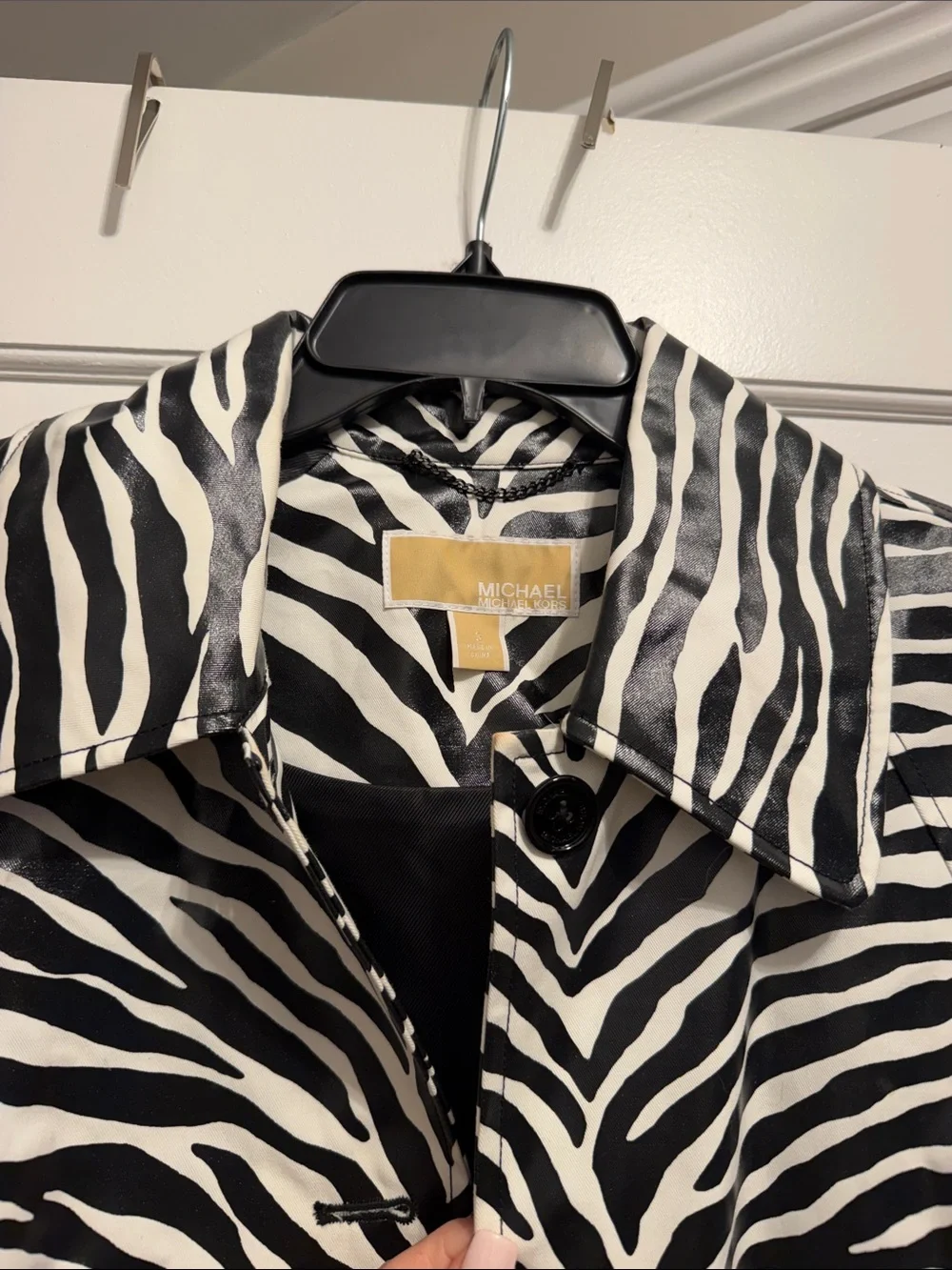 Michael Kors Zebra-Print Jacket - Black & White